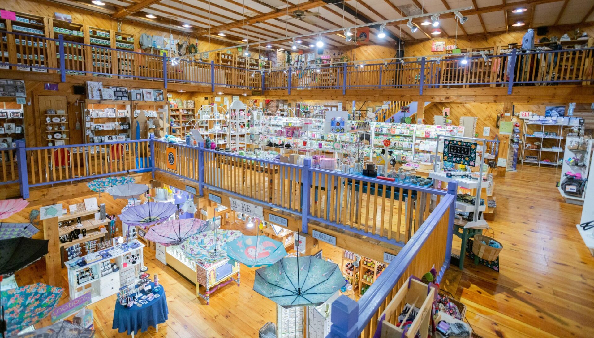 Interior of Imagine Gift Store showing many products across multiple levels